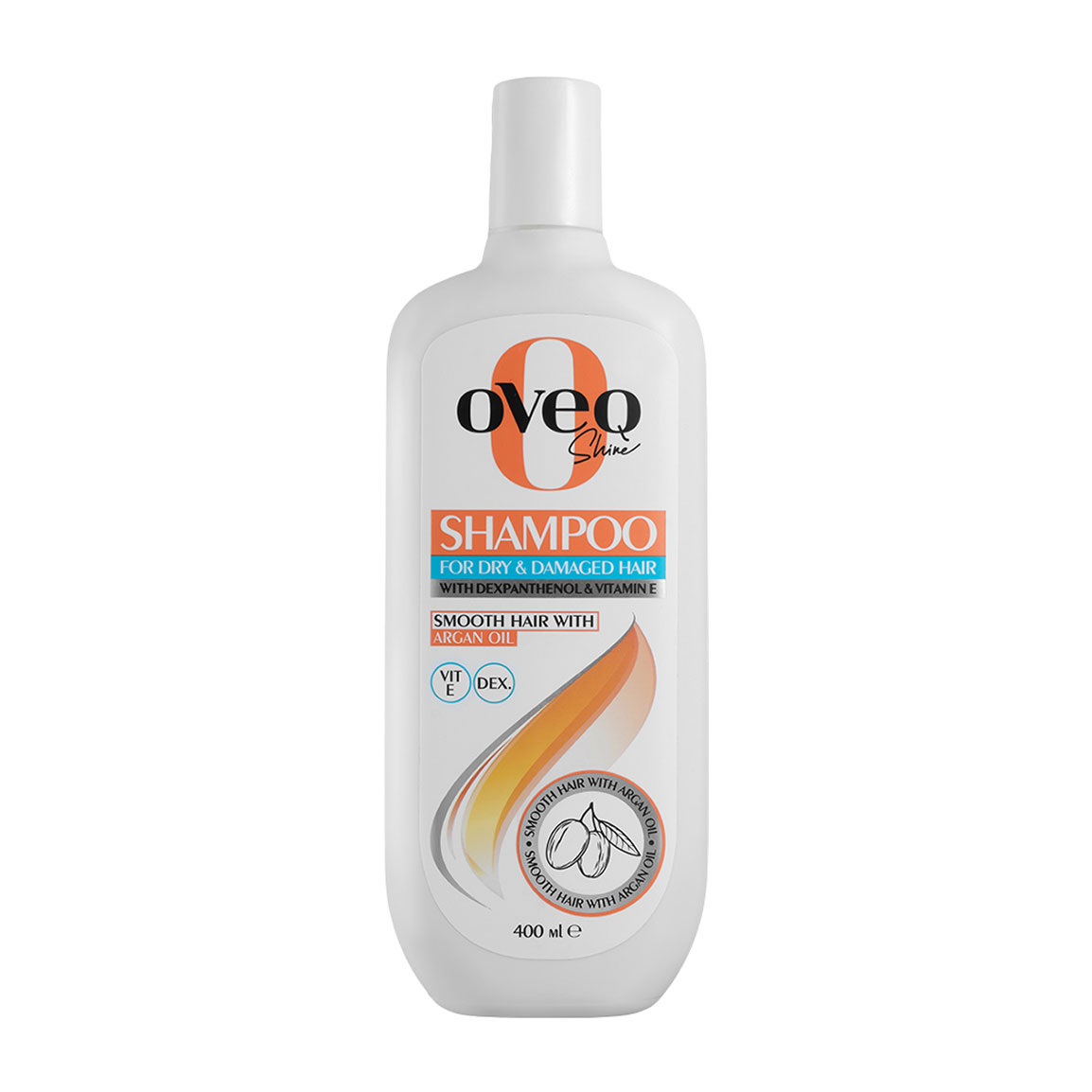 ​شامپو موی سر اُوِک شاین (Oveq Shine) مخصوص موهای خشک و آسیب‌دیده حاوی روغن آرگان و کراتین حجم ۴۰۰ میلی‌لیتر
