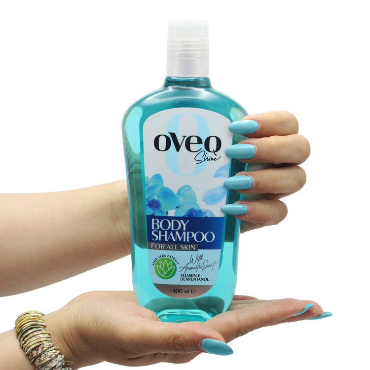 شامپو بدن اُوِک شاین (Oveq Shine) مناسب انواع پوست حاوی عصاره آلوئهورا و ویتامین E حجم ۴۰۰ میلیلیتر