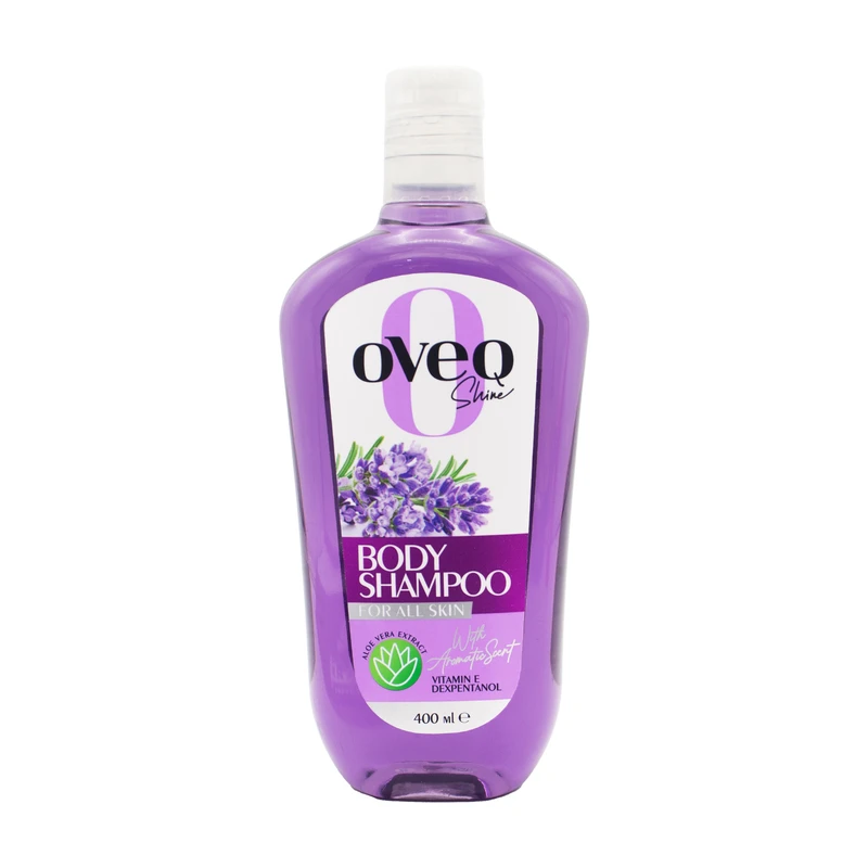 شامپو بدن اُوِک شاین (Oveq Shine) مناسب انواع پوست حاوی عصاره آلوئه‌ورا و ویتامین E (رایحه اسطوخودوس) حجم ۴۰۰ میلی‌لیتر