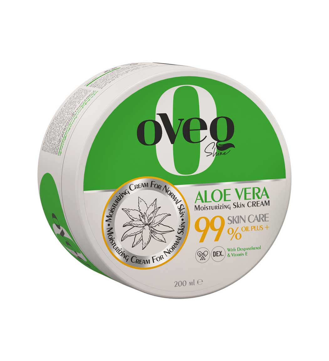 ​کرم مرطوب‌کننده و آبرسان اُوِک شاین (Oveq Shine) مخصوص پوست معمولی حاوی عصاره آلوئه‌ورا حجم ۲۰۰ میلی‌لیتر