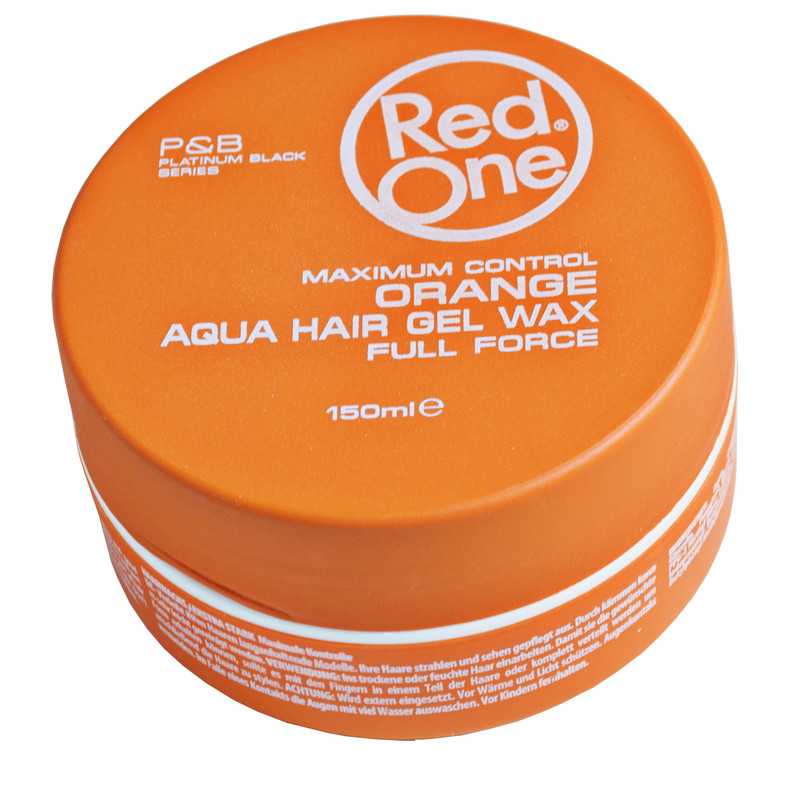واکس موی ژله‌ای ردوان (RedOne) مدل نارنجی (Orange Aqua Hair Gel Wax) با قدرت نگهدارندگی کامل (Full Force) حجم ۱۵۰ میلی‌لیتر