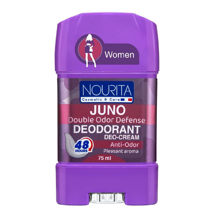 دئودورانت و استیک کرمی خوشبوکننده بدن نوریتا (Nourita) مدل Juno مخصوص بانوان با ماندگاری ۴۸ ساعته حجم ۷۵ میلیلیتر