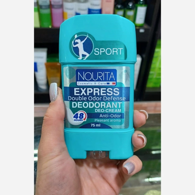 دئودورانت و استیک کرمی خوشبوکننده بدن نوریتا (Nourita) مدل Express (اسپورت) با ماندگاری ۴۸ ساعته حجم ۷۵ میلیلیتر