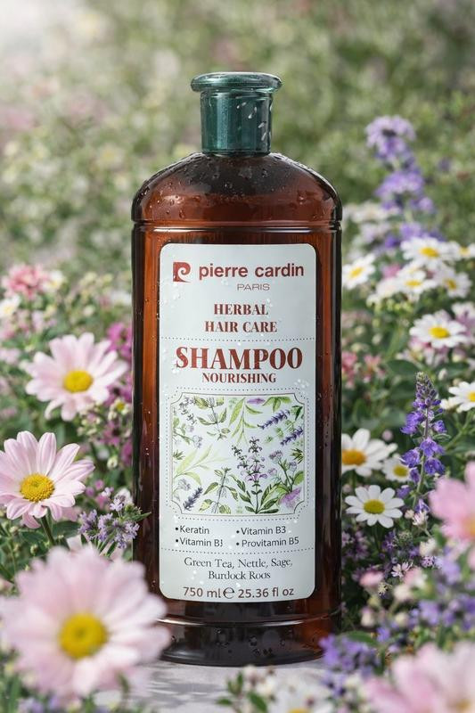 شامپو گیاهی مغذی پیر کاردین مدل Herbal حجم 750 میلیلیتر