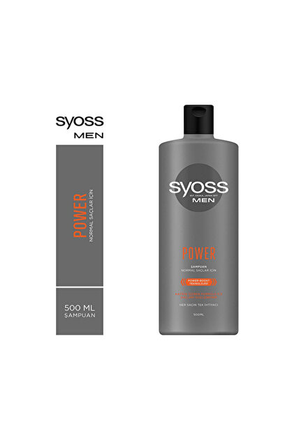 شامپو تقویتکننده مو مردانه سایوس (Syoss) مدل Power حجم 500 میلیلیتر
