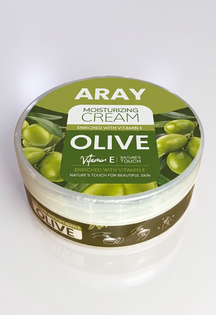 کرم مرطوب‌کننده دست و بدن آرای مدل Olive حاوی ویتامین E حجم 250 میلی‌لیتر