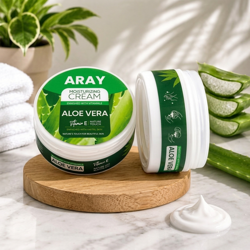 کرم مرطوبکننده دست و بدن آرای مدل Aloe Vera حاوی ویتامین E حجم 250 میلیلیتر