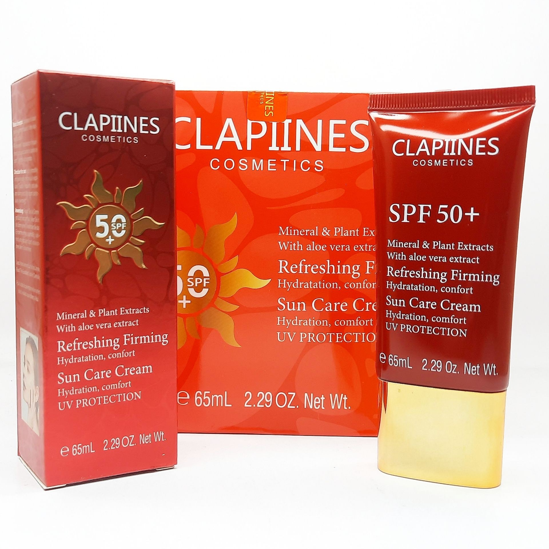 کرم ضد آفتاب و آبرسان کلاپینز (Clapiines) مدل Refreshing Firming با SPF 50+ حجم 65 میلی‌لیتر