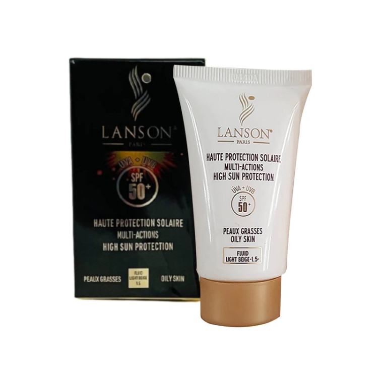 فلوئید ضد آفتاب چندکاره لانسون (LANSON) مخصوص پوست چرب و مختلط مدل Light Beige 1.5 با SPF 50+ حجم 40 میلیلیتر